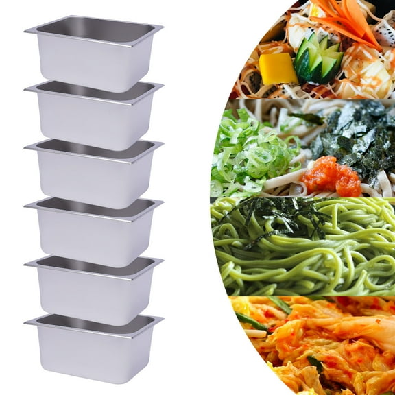 6-Pack Hotel Pans 6" Deep Steam Table Pan 1/2 Half Size 13" Lx10.2" W Commercial for Home, Cafeterias