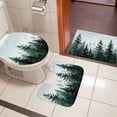 thumbnail image 5 of Green Forest Bathroom Rugs Set Tree Landscape Non Slip Absorbent Soft Bath Mats 3 Piece Set with Bathroom Rug, U-Shaped Floor Mat, Toilet Seat Cover Large Size, 5 of 9