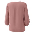 thumbnail image 7 of Yteetum 3/4 Length Sleeve Summer Tops for Women Oversized 3/4 Sleeve Crewneck Cotton Linen Shirts Casual Solid Round Neck Loose Lightweight Comfy Half Sleeve T Shirts, 7 of 7