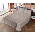 thumbnail image 4 of Ambesonne Stone Print Fitted & Flat Sheet with Sham 3 Pcs Set, Rock Look Pattern Print, Twin XL, Pale Grey Camel, 4 of 5