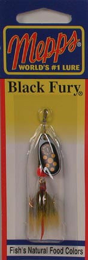 (2 pack) Mepps Black Fury Dressed Treble Spinner Fishing Lure, Yellow, 1/8 oz