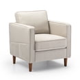 thumbnail image 2 of Mellow Hana Modern Fabric Armchair with Armrest Pockets, Sand Gray Beige, 2 of 10