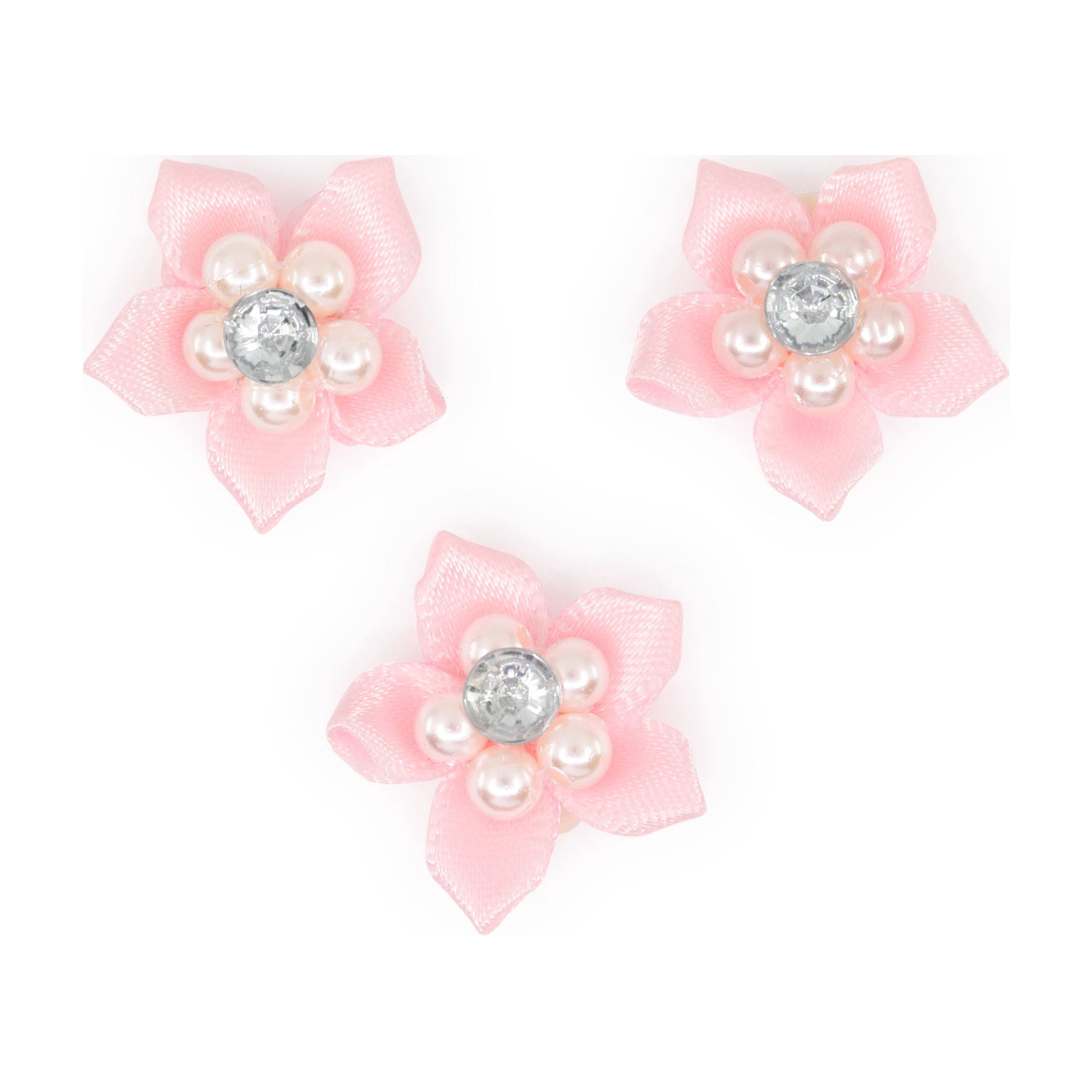 Hello Hobby Accessory Flowers with Gem, Pink, 10 piece