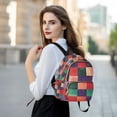 thumbnail image 6 of FORMRS Mini Backpack Purse for Women Quilted Travel Daypack Casual Shoulder Bag, Red and Purple Plaid Pattern, 6 of 7