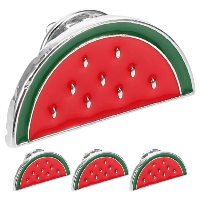 BRIGHTFUFU 4 Uds. Pin de bufanda con joyería de sandía, alfileres para ropa, Pin de pronombre, insignia elegante, Pin de fruta, accesorios para bolsas de ropa
