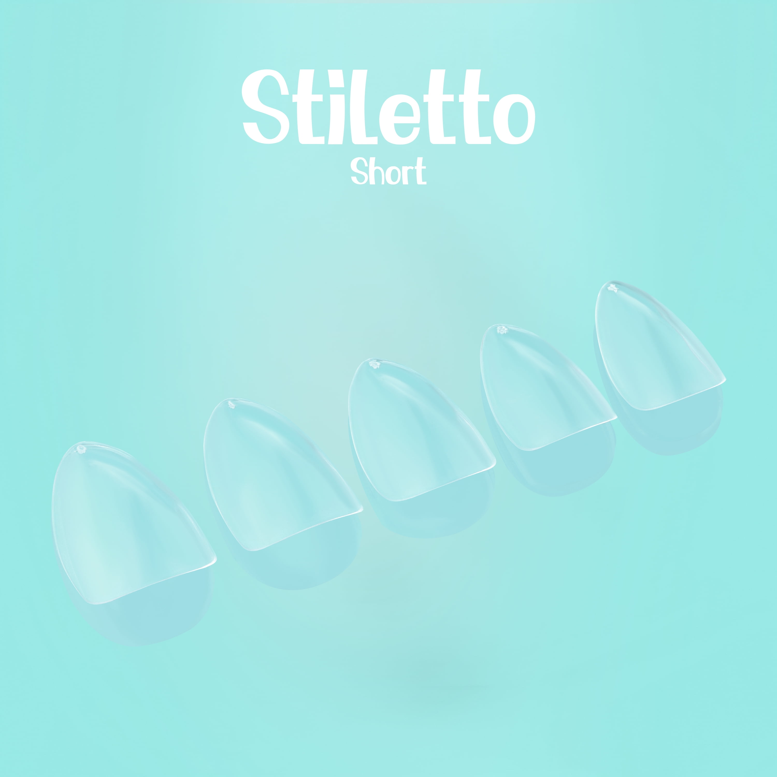 NABulous™ Clear Stiletto Short Soft Gel Nail Starter Kit | Professional Nail Kit | Short Length Full Cover Nail Tips | DIY Manicure Essentials (Stiletto Short)