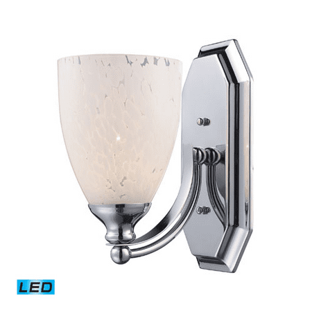 

Bath Lighting 1 Light LED With Polished Chrome Finish Snow White Glass 5 inch 13.5 Watts - World of Lamp