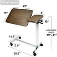 thumbnail image 5 of Vaunn Medical Adjustable Tilt Overbed Bedside Table with Wheels for Hospital and Home Use, 5 of 7