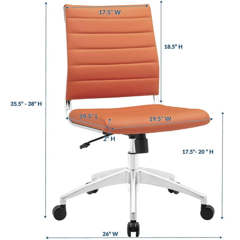 Modway Jive Armless Mid Back Office Chair in Orange