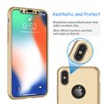 thumbnail image 3 of iPhone X Case, iPhone 10 Screen Protector, iPhone X Protective Case, Tekcoo [T360] Full Body Protection Hard Slim Cover With Tempered Glass Screen Protector For Apple iPhone X Apple iPhone X -Gold, 3 of 4
