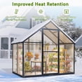 thumbnail image 6 of 6x4 FT Greenhouse for Outdoors, NEORIVER Quick Assembly Polycarbonate Green House with UV Protection, Heavy-Duty Windproof Aluminum Frame, Adjustable Roof Vent – for Backyard, Garden or Patio, 6 of 8