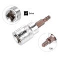 thumbnail image 3 of Unique Bargains 3/8' Drive x T25 Torx Bit Socket, S2 Steel Bits, CR-V Sockets 2' Length (For Hand Use Only), 3 of 3