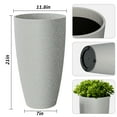 thumbnail image 3 of 21 inch Tall Planters for Outdoor Plants Set of 2,Tall Plant Pots with Drainage Hole,Large Flower Pots for Indoor Front Porch Garden Home Patio,Sandy, 3 of 8