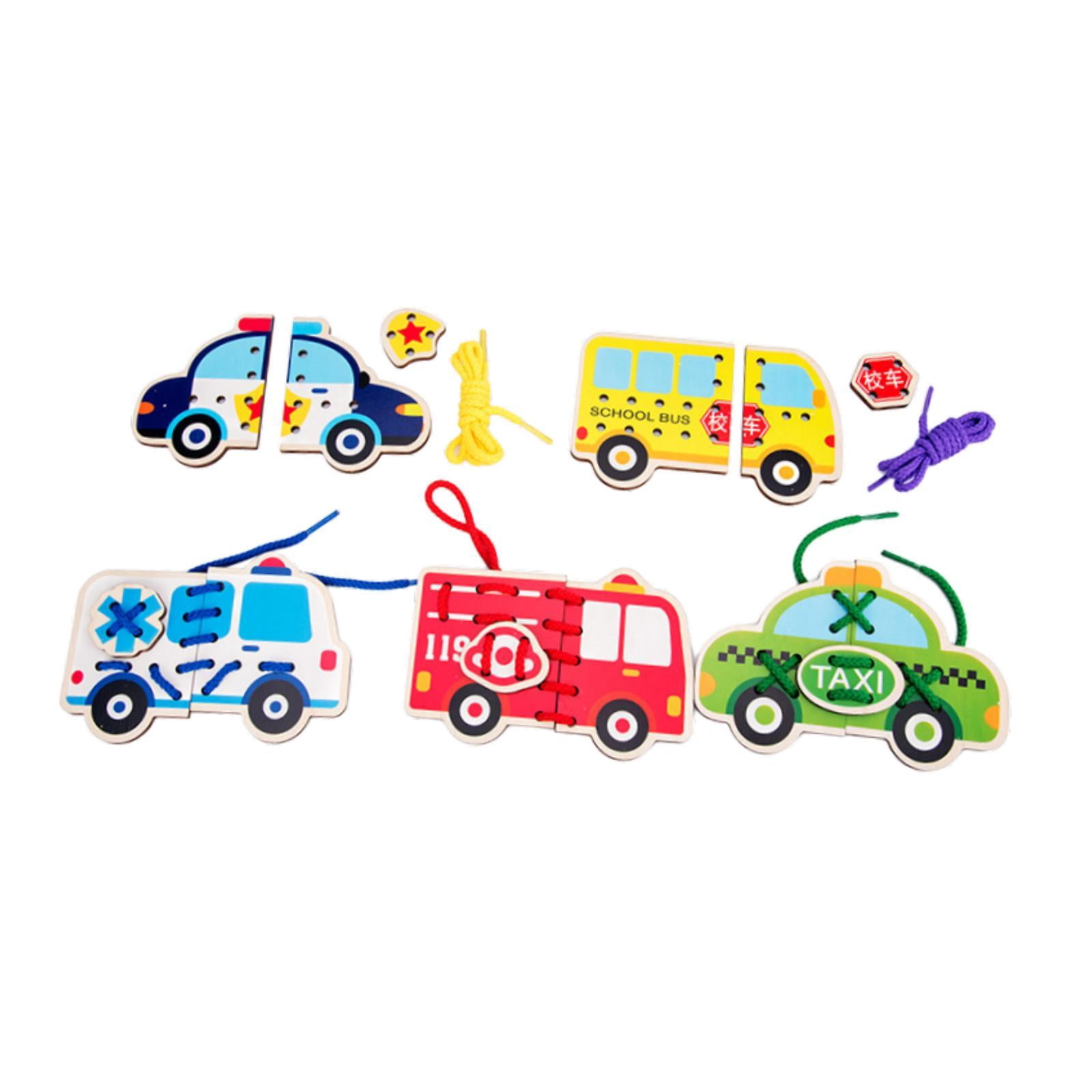 LeeQinersw Lacing Cards Gift for Boys Girls Early Development Threading Toys Sewing Kit Traffic
