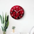thumbnail image 4 of 12 Inch Wall Clock Battery Operated Silent Clock Decorative for Office, Kitchen, Outdoor, Living Room，3D Stylish Rose Flower Floral Beautiful Pictures, 4 of 4