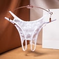 thumbnail image 5 of ZVNAΖH Women Sexy Lace Lingerie Panties G String Thong Underwear, Valentine's Day Supplies, Floral Lace Mesh Hollow Out See Though Panties, 5 of 7