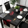 thumbnail image 3 of Red Rose Table Runner 120 Inches Long, Vintage Abstract Garden Flower Floral Black Kitchen Coffee Dining Table Decoration for Home Party Birthday Wedding Home Decor 13x120 Inches, 3 of 8