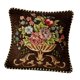 thumbnail image 5 of Funda de almohada de jacquard de 48 x 48 cm, lavable a máquina, con estampado floral para el hogar. Café, 5 of 9