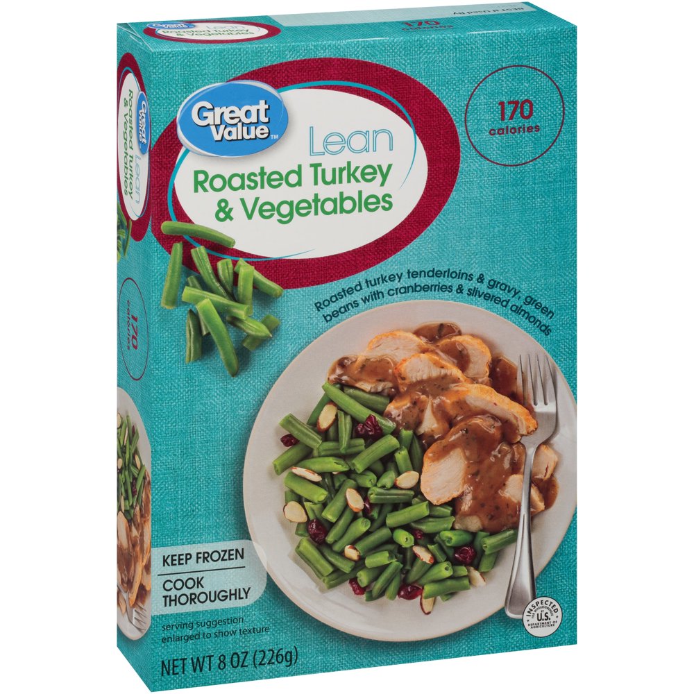 Great Value Frozen Lean Roasted Turkey & Vegetables, 8 oz