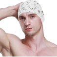 thumbnail image 3 of FYBTO Swimming Cap Hand Drawn Grey Spot Dog Unisex Adult FYBTO Polyester, 3 of 4