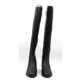 thumbnail image 4 of Michael KORS Womens Black Round Toe Stacked Heel Zip-up Leather Boots 8, Riding Boots, 4 of 6
