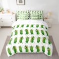 thumbnail image 2 of jejeloiu Funny Cartoon Cucumber 7-Piece Bedding Comforter Set,Yellow Polka Dots King Bedding Sets For Girls Boys Reversible, 2 of 8