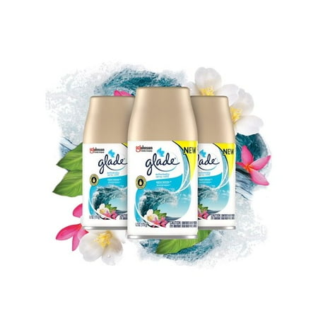 Glade PlugIns Refills Air Freshener Starter Kit  Scented and Essential Oils for Home and Bathroom  Aqua Waves  18.6 Fl Oz  1 Warmer + 3 Refills