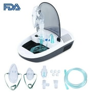Rolli-fit Upgraded Compressor System Cool Mist Inhaler Kits with 1 Set Parts Kit (Universal Tubing 2 Masks) for Adults and Kids, FDA Approved, Cool Mist 0.3-0.5 um
