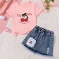thumbnail image 5 of FSYBOA Girls Summer Outfit Sets , Shorts Sleeves Elastic Waist Fashion Casual Kids Clothing Set Pink Size 6 T, 5 of 6