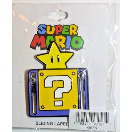Super Mario Bros Star Power Up Question Mark Block Sliding Enamel Pin Super Mario Bros Star Power Up Question Mark Block Sliding Enamel Pin