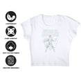 thumbnail image 3 of Popfunk Superman Man of Steel Sketch Women's Cap Sleeve Baby Rib Crop Top, White, Small, 3 of 3