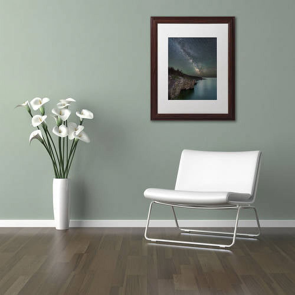 Trademark Fine Art 'Cliff Point' Canvas Art by Michael Blanchette Photography, White Matte, Wood Frame