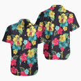 thumbnail image 3 of TIMIFIS Mens Hawaiian Short Sleeve Shirt Suits Flower Print Suits Tropical 2PC Sets Button Down Shirts And Shorts OutfitFall, 3 of 5