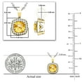 thumbnail image 3 of Dazzlingrock Collection 6mm Cushion Citrine & 0.10 CT Round White Diamond Dainty Halo Pendant with 18 inch Silver Chain for Women in 10K Yellow Gold, 3 of 4