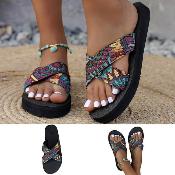 Xunlbb Summer Beach Sandals for Women Flat Slip-on Sandal Flower Slides Waterproof Shower Shoes Indoor Outdoor Womens Sandals Easy to Wear Summer Fashion Holiday Free Size
