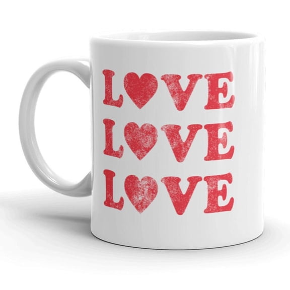 Love Love Love Mug Cute Valentines Day Coffee Cup 11oz