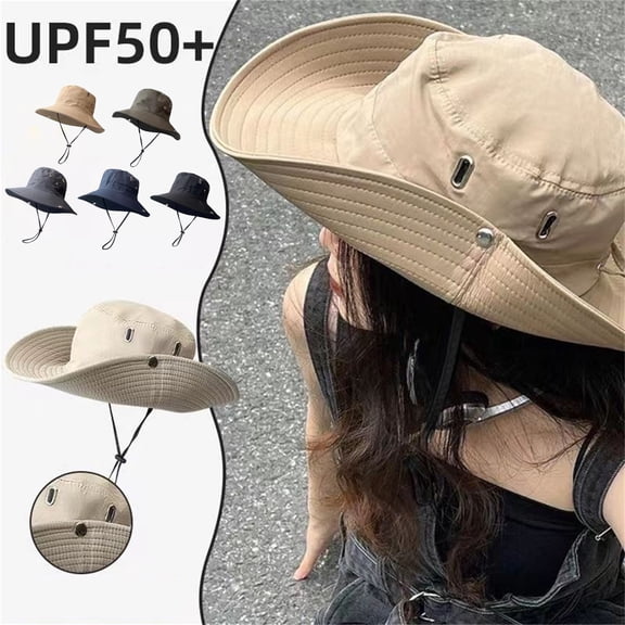 Unisex UPF50 Sun Hat with Adjustable Wide Brim and Ventilation Eyelets Featuring Lightweight Quick Dry Fabric for Summer Hiking Fishing Beach Trips Camping Army Green One Size