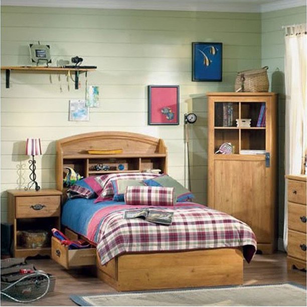 South Shore Prairie Twin Country Pine 3 Piece Kids Bedroom Set Includes Bed Headboard Nightstand Walmart Com Walmart Com