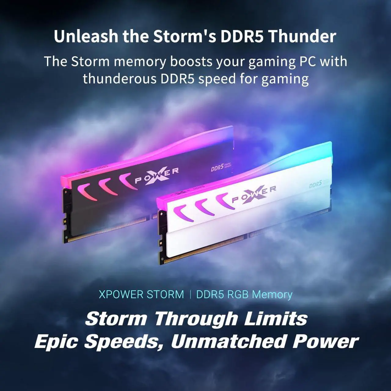 Silicon Power DDR5 32GB (2x16GB) Storm RGB 6000MT/s (PC5-48000) 288-pin CL36 1.35V UDIMM Desktop Memory Module RAM SP032GXLWU60FFDL White