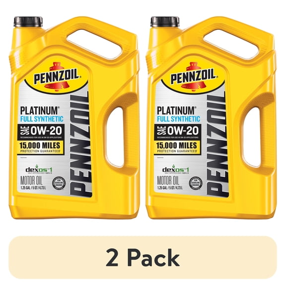 (2 pack) Pennzoil Platinum Full Synthetic 0W-20 Motor Oil, 5 Quart