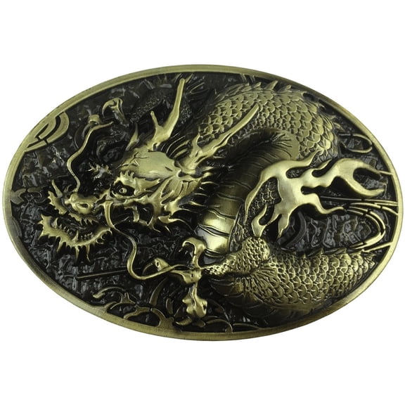 Western Cowboy Belt Buckles 3D Longteng Relief Oval Buckle, Western Simple Men's Belt Buckle for Women Men's Belt