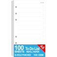 thumbnail image 1 of Recambios de lista de tareas A6 para agenda/carpeta de tamaño personal Filofax 6 agujeros perforados 100 hojas/200 páginas Planificador de tareas con lista de verificación organizativa 100 g/m² blanco, 1 of 5