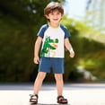 thumbnail image 6 of Toddler Boys Summer Clothes Sets Short Sleeve Tee Shirt and Short Set Kids Dinosaur Printing Clothing Sets, 6 of 7