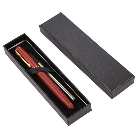 0.5 Inch Medium Crown Staples - Pen Gift Set - Rosewood Luxury Ballpoint Pen for Personal, Executive Use, Red with Gold Accents - 5.7 x 0.5 x 0.5 Inches