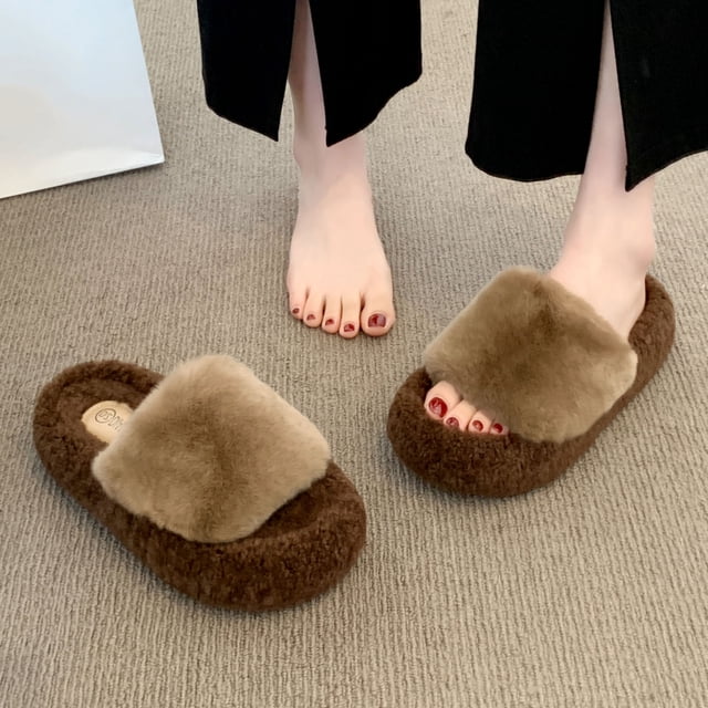 Cameland Women's Versatile Sweet And Cool Letter Thick Sole Height-Enhancing Multi-Color Fall And Winter Home Slippers