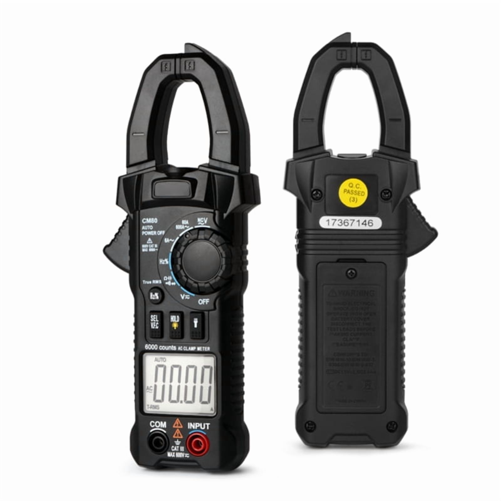 Digital Clamp Meter Multimeter AC Current & AC/for DC Voltage Tester with Amp Volt Ohm Duty Ratio Diode Resistance & Hz