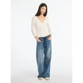 thumbnail image 2 of Scoop Women’s Ribbed V Neck Henley Top with Long Sleeves, Sizes XS-XXL, 2 of 5