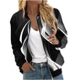 thumbnail image 2 of Ftwytp Zip Up Jacket Women Gym Fleece Sweatshirt Oversized Sports Workout Runing Baseball Coat Long Sleeve Color Blocked Casual Loose Sweater, 2 of 5