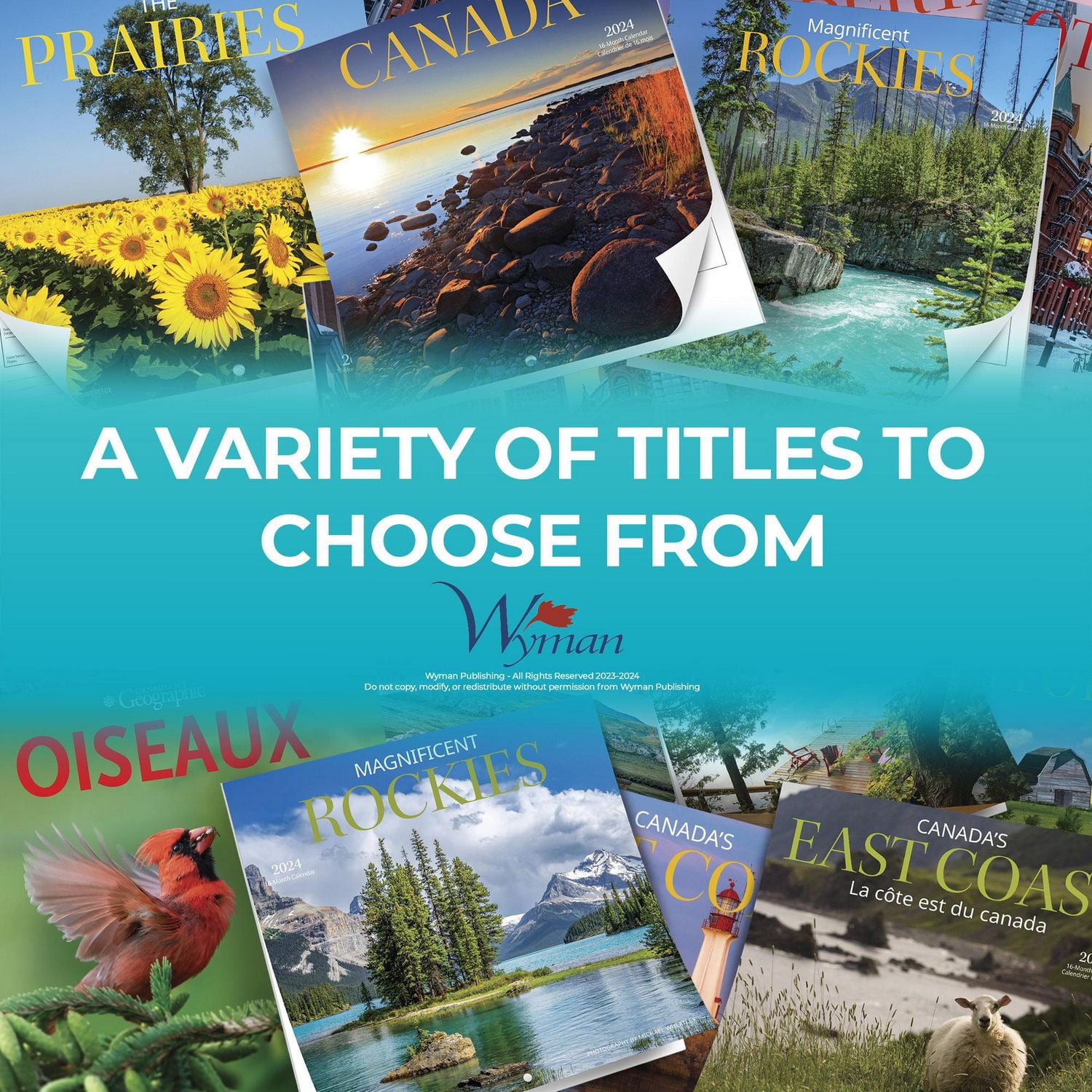 Wyman Publishing Le Nord de l'Ontario 2024 30.48x60.96 CM Mur Carré Calendrier, 9781525611575