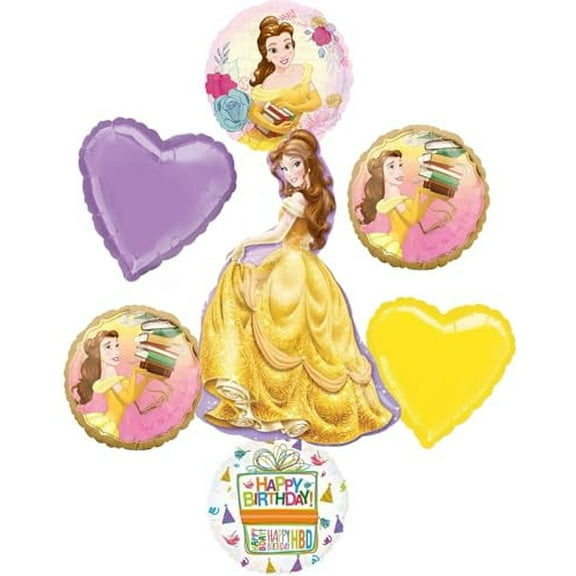 Beauty and the Beast Birthday Party Supplies Princess Belle Balloon Bouquet Decorations